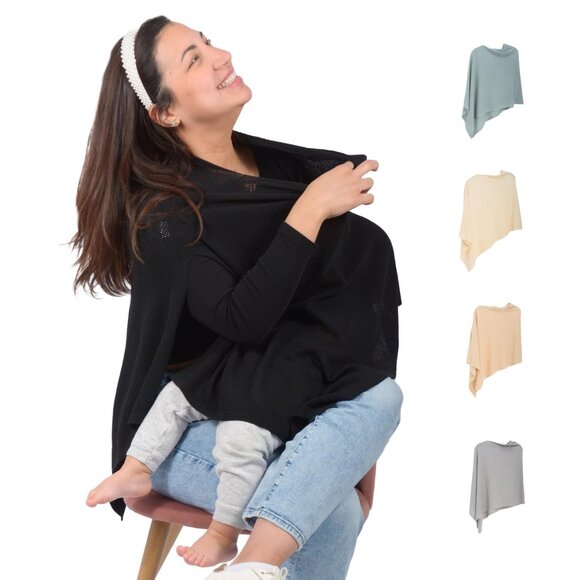 Brand New - Gold Mamas * Breathable Nursing Cover Up for Breastfeeding (Black) - Picture 1 of 5